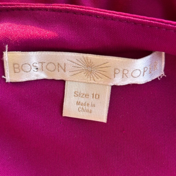 Boston Proper Tie Front Cowl Mini Dress in Deep Fuschia/Acai Berry Size 10 - Picture 5 of 8